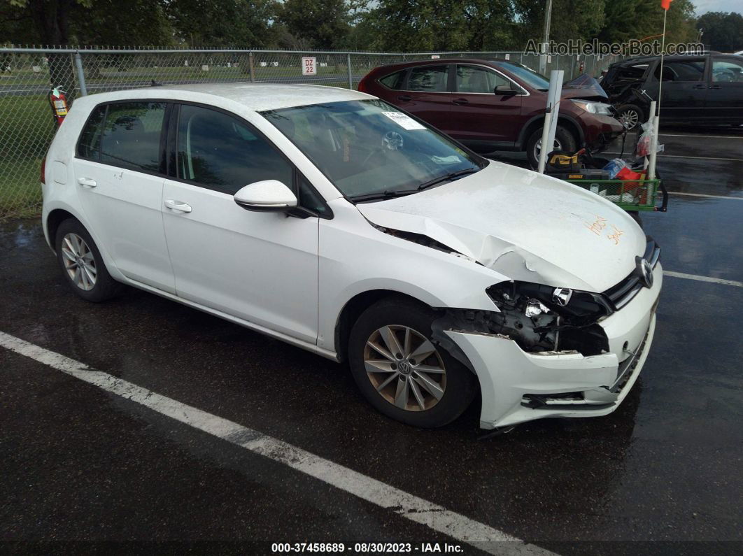 2016 Volkswagen Golf Tsi S White vin: 3VW117AU3GM060113