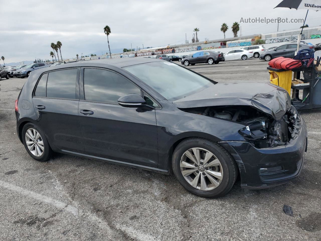 2016 Volkswagen Golf S Black vin: 3VW117AU7GM010766