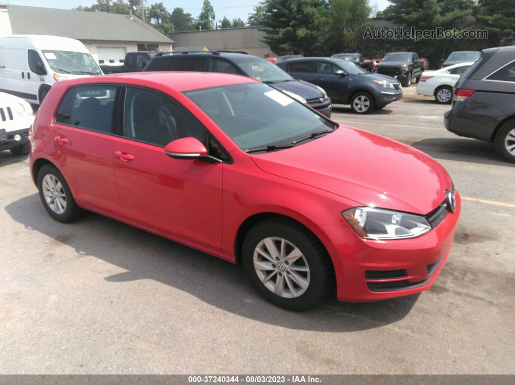 2016 Volkswagen Golf Tsi S Красный vin: 3VW117AU8GM013725