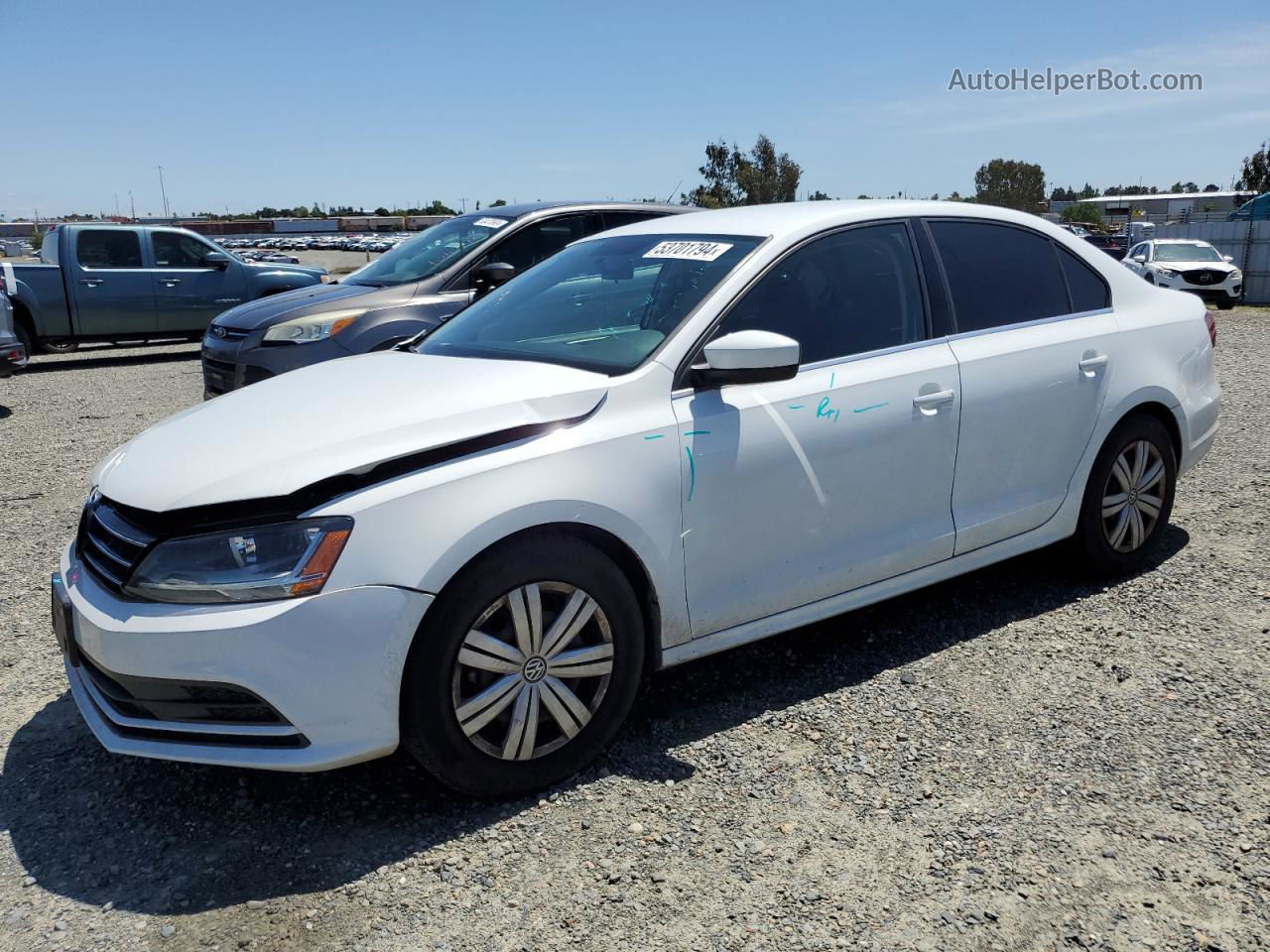 2017 Volkswagen Jetta S White vin: 3VW167AJ1HM302910