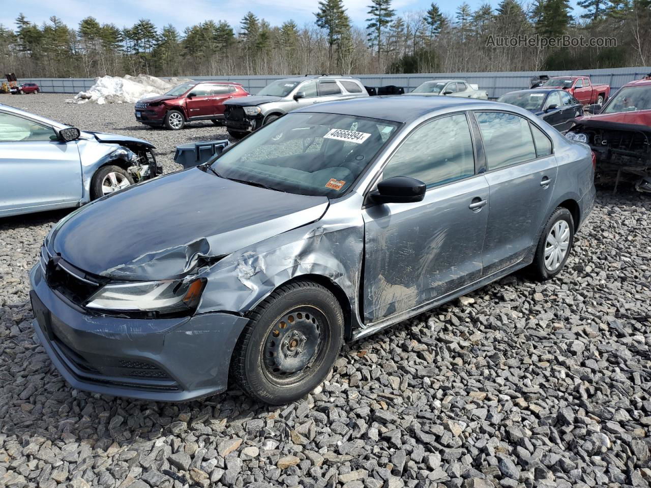 2016 Volkswagen Jetta S Gray vin: 3VW167AJ2GM369837