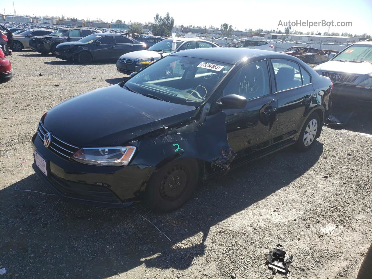 2016 Volkswagen Jetta S Черный vin: 3VW167AJ2GM385231