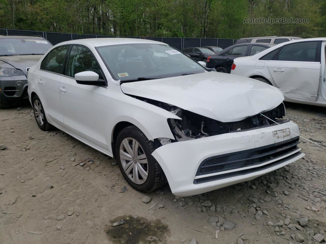 2017 Volkswagen Jetta S White vin: 3VW167AJ2HM251496