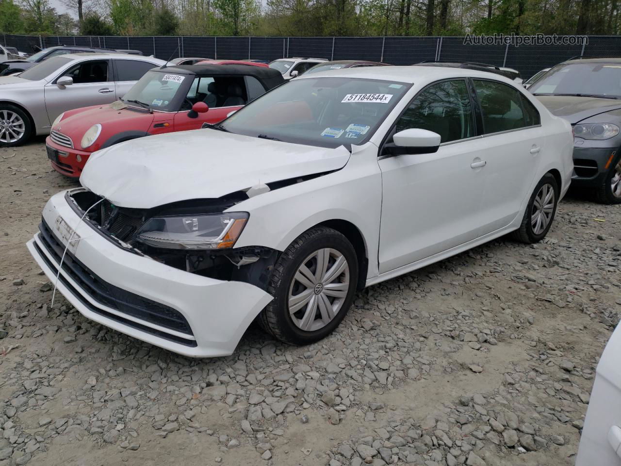 2017 Volkswagen Jetta S White vin: 3VW167AJ2HM251496