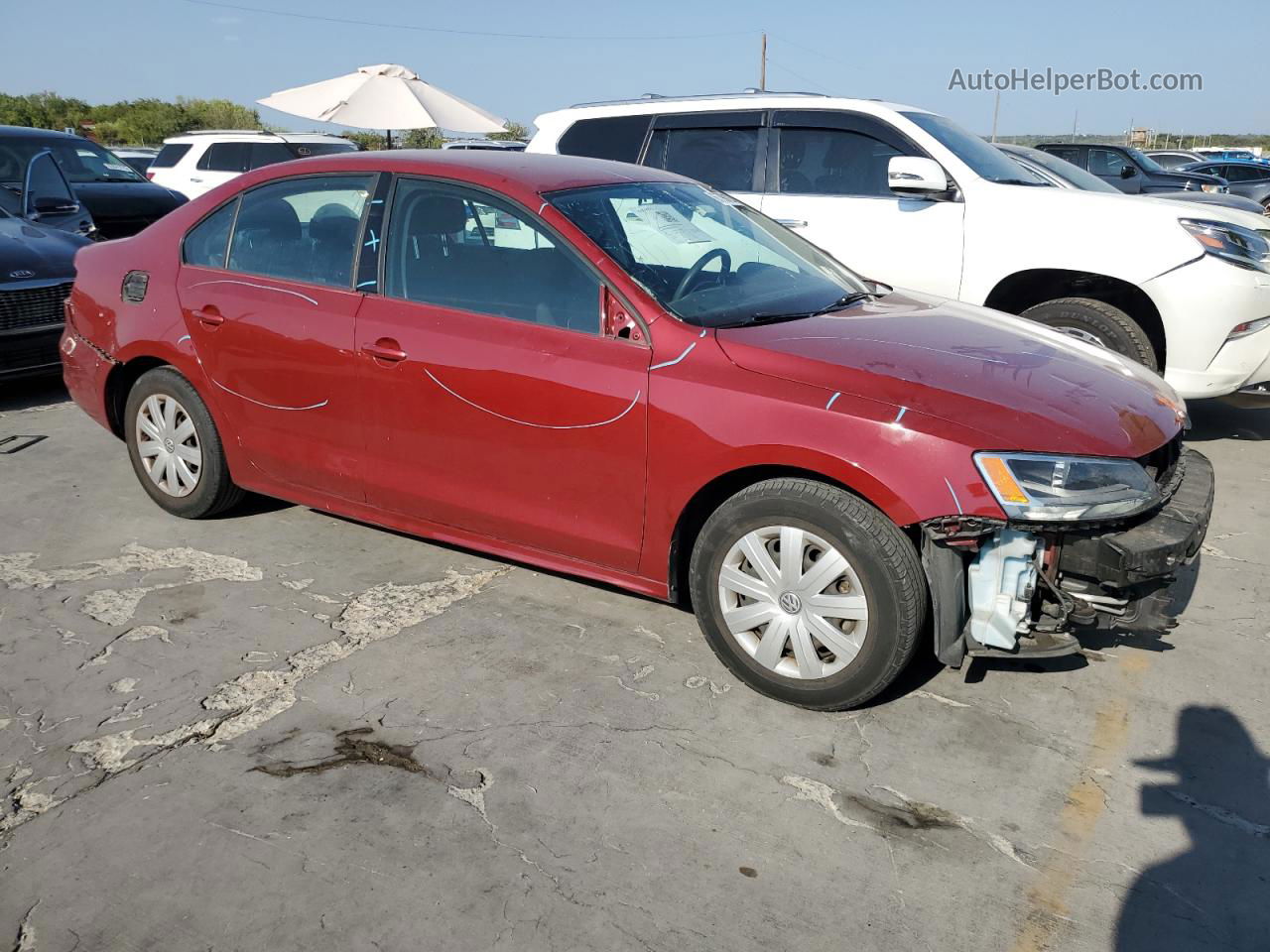 2016 Volkswagen Jetta S Red vin: 3VW167AJ5GM283700