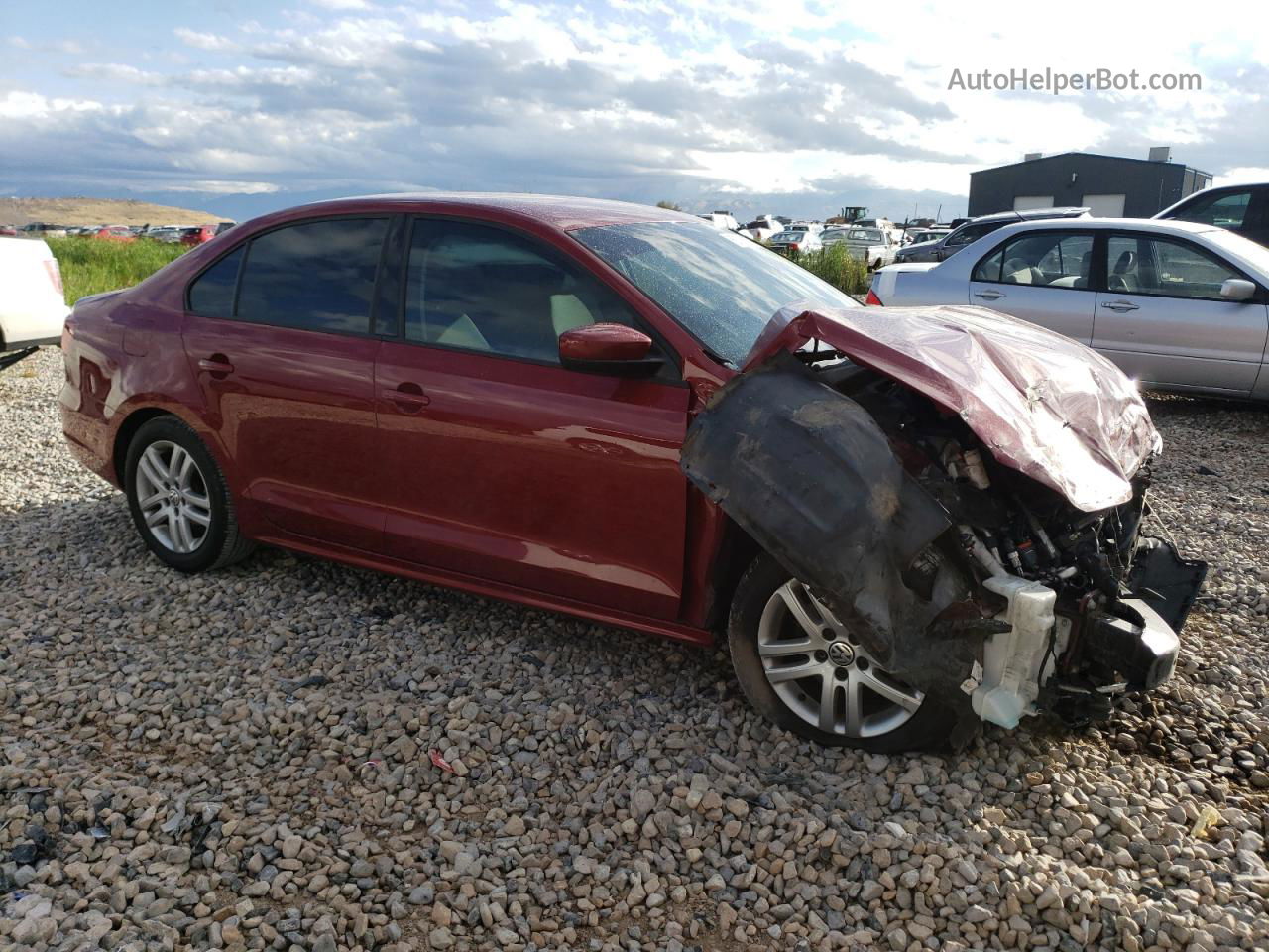 2018 Volkswagen Jetta S Maroon vin: 3VW167AJ5JM220362