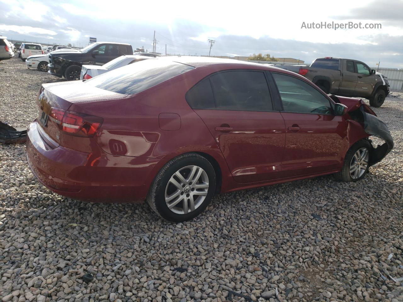 2018 Volkswagen Jetta S Maroon vin: 3VW167AJ5JM220362