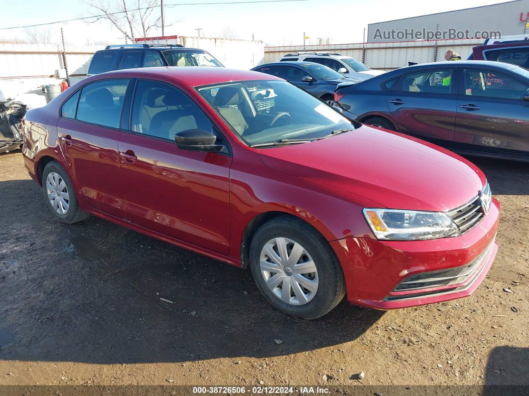 2016 Volkswagen Jetta 1.4t S Red vin: 3VW167AJ6GM413094