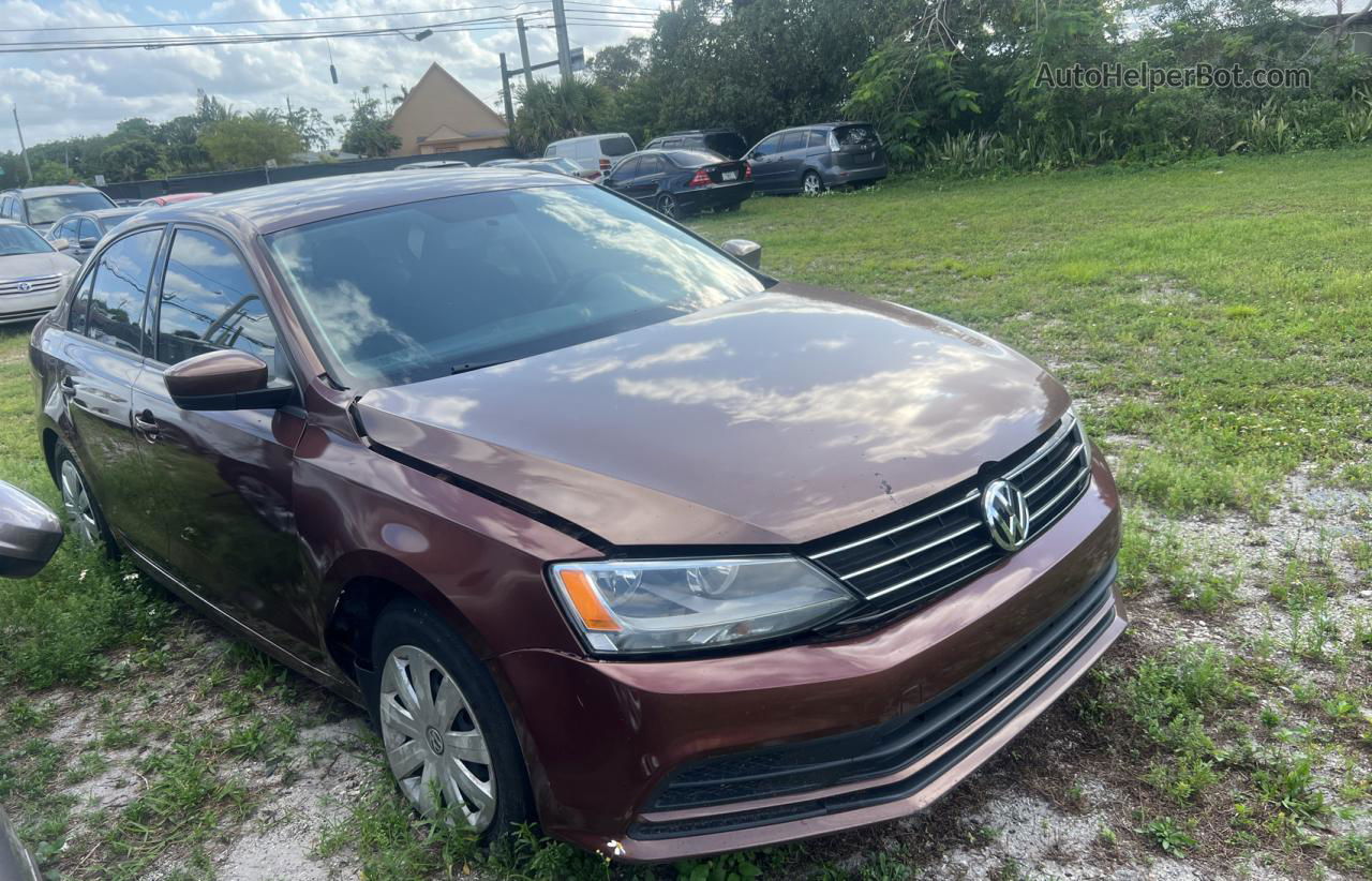 2016 Volkswagen Jetta S Brown vin: 3VW167AJ8GM406566