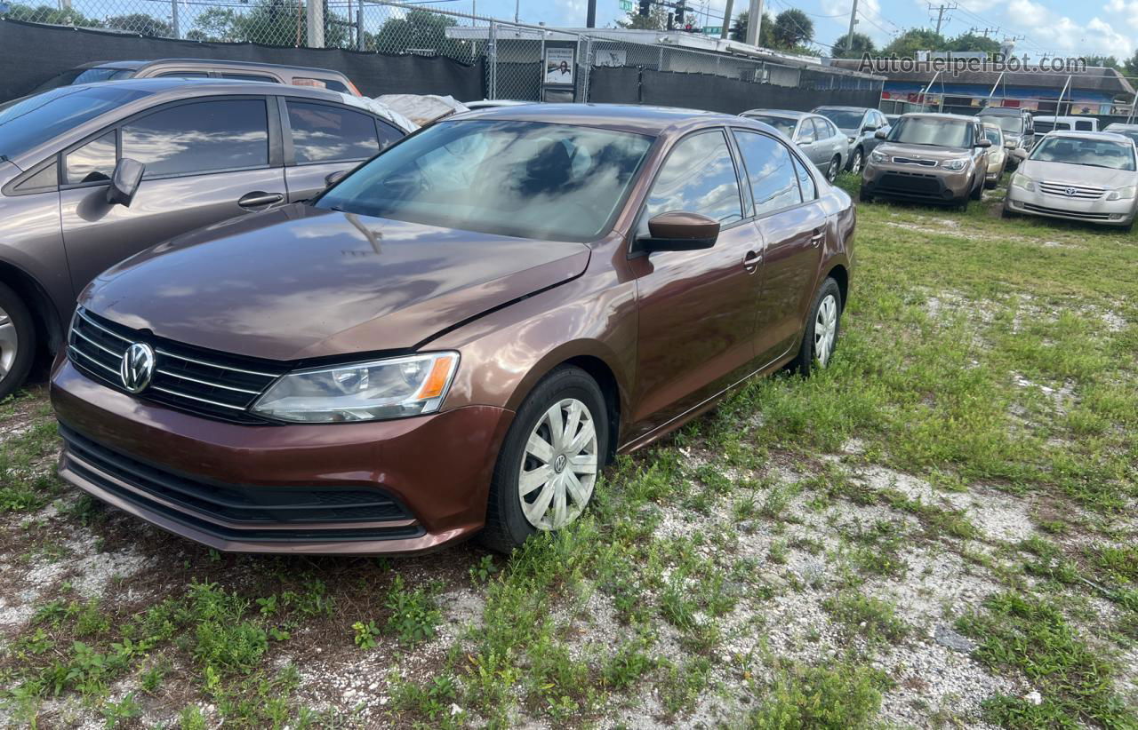 2016 Volkswagen Jetta S Brown vin: 3VW167AJ8GM406566