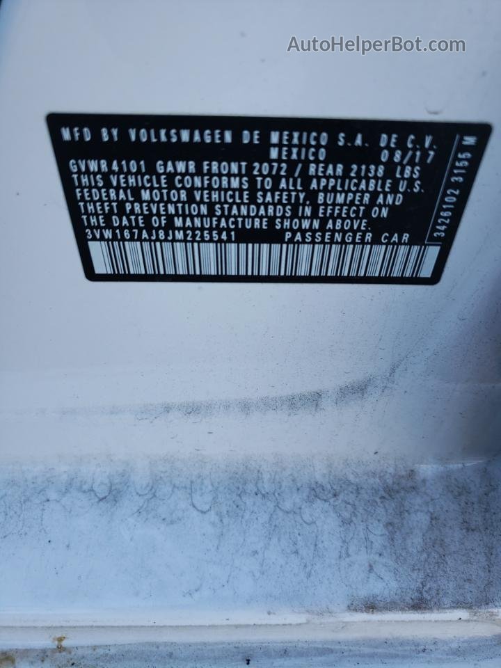 2018 Volkswagen Jetta S White vin: 3VW167AJ8JM225541
