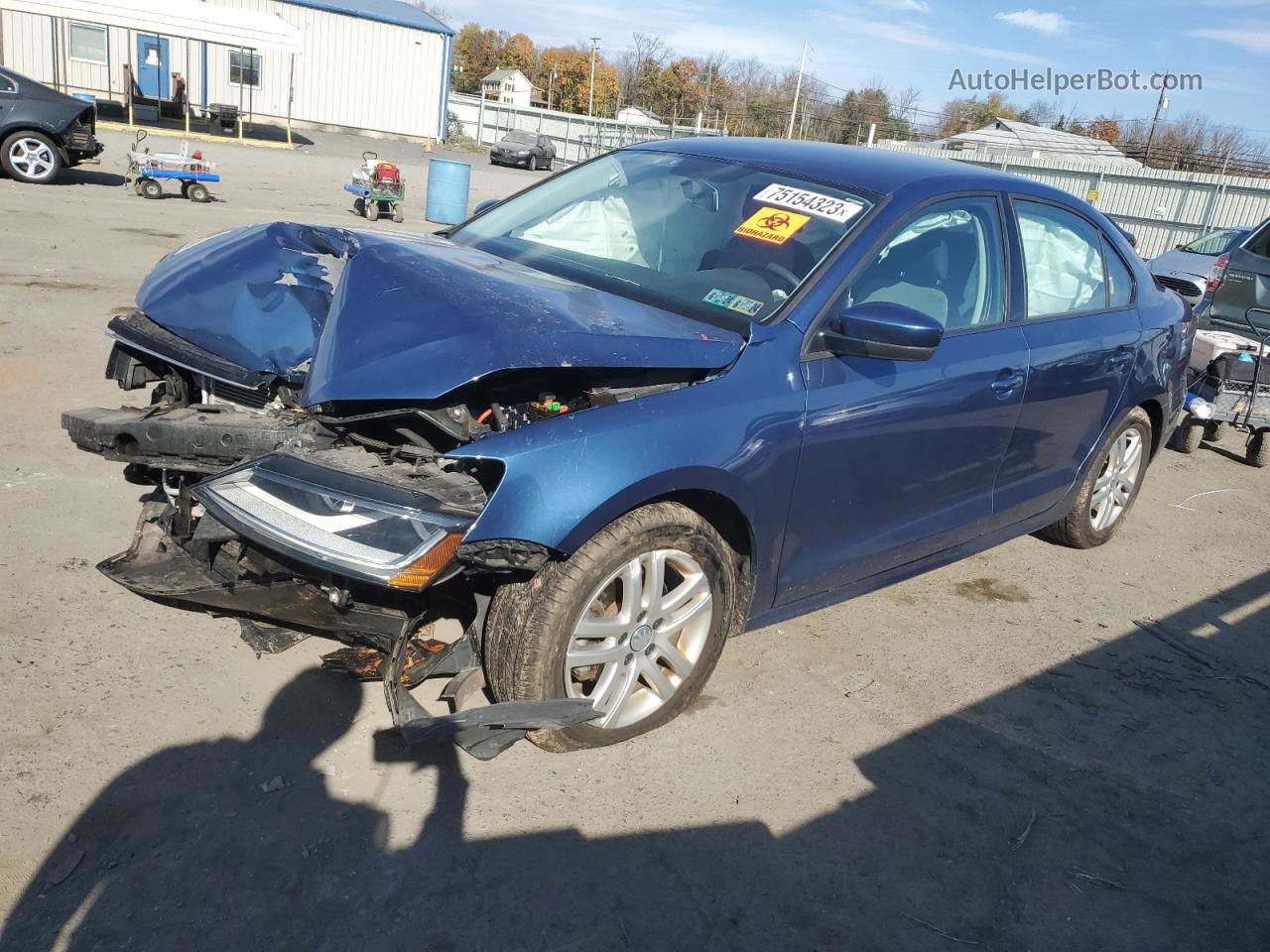 2018 Volkswagen Jetta S Blue vin: 3VW167AJ9JM217318