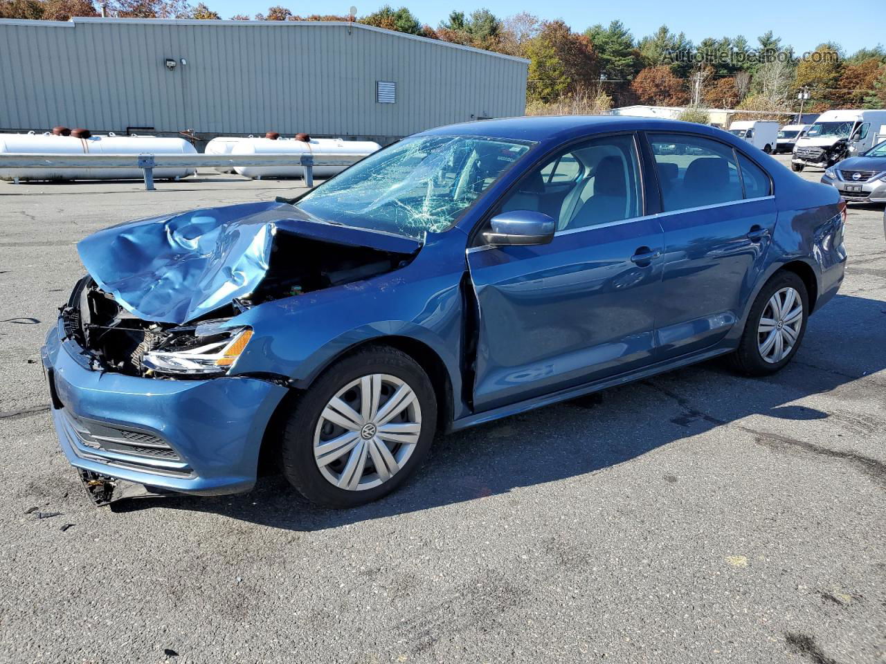 2017 Volkswagen Jetta S Синий vin: 3VW167AJXHM357338