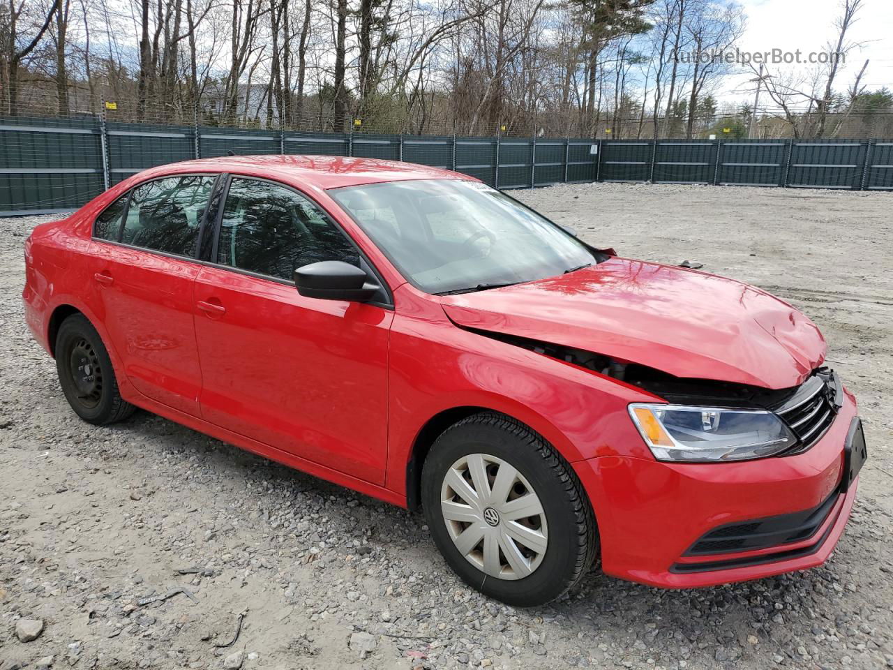 2015 Volkswagen Jetta Base Red vin: 3VW1K7AJ0FM344641