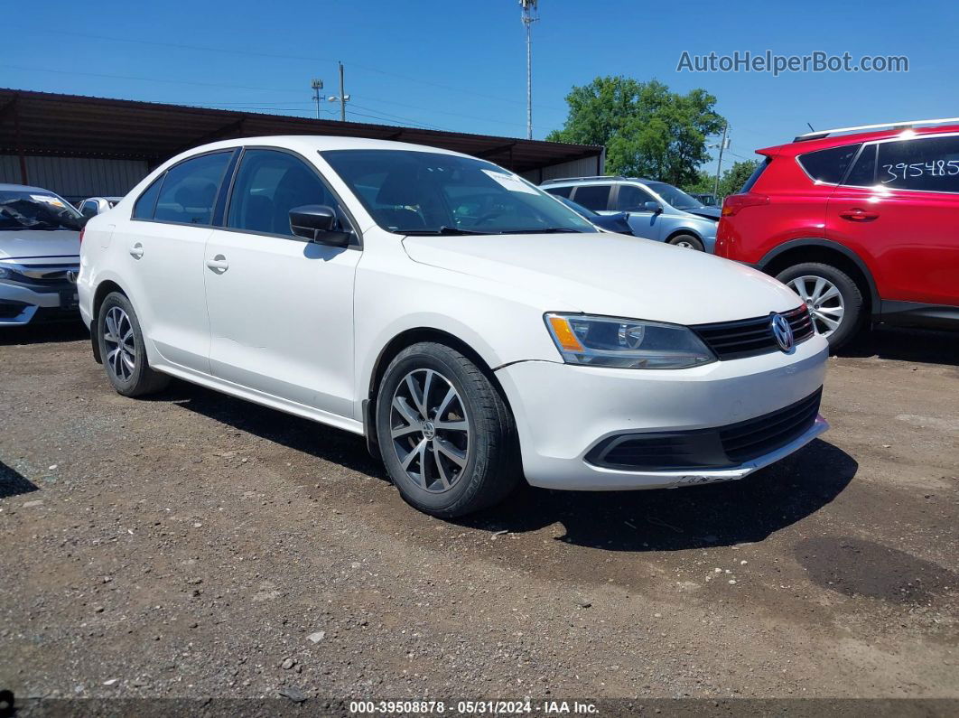 2012 Volkswagen Jetta 2.0l S White vin: 3VW1K7AJ1CM381967