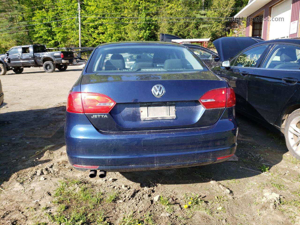 2012 Volkswagen Jetta Base Blue vin: 3VW1K7AJ2CM377412