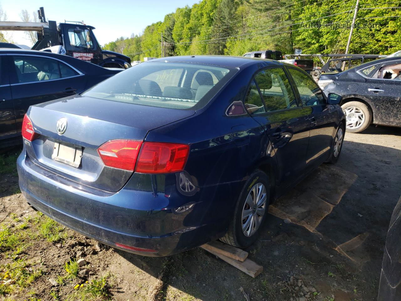 2012 Volkswagen Jetta Base Blue vin: 3VW1K7AJ2CM377412