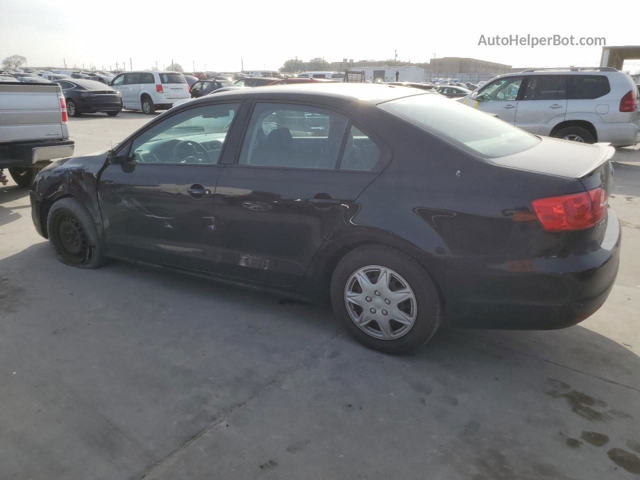 2014 Volkswagen Jetta Base Black vin: 3VW1K7AJ2EM398053