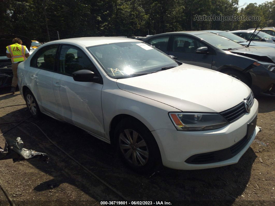 2014 Volkswagen Jetta Sedan S Белый vin: 3VW1K7AJ2EM414929