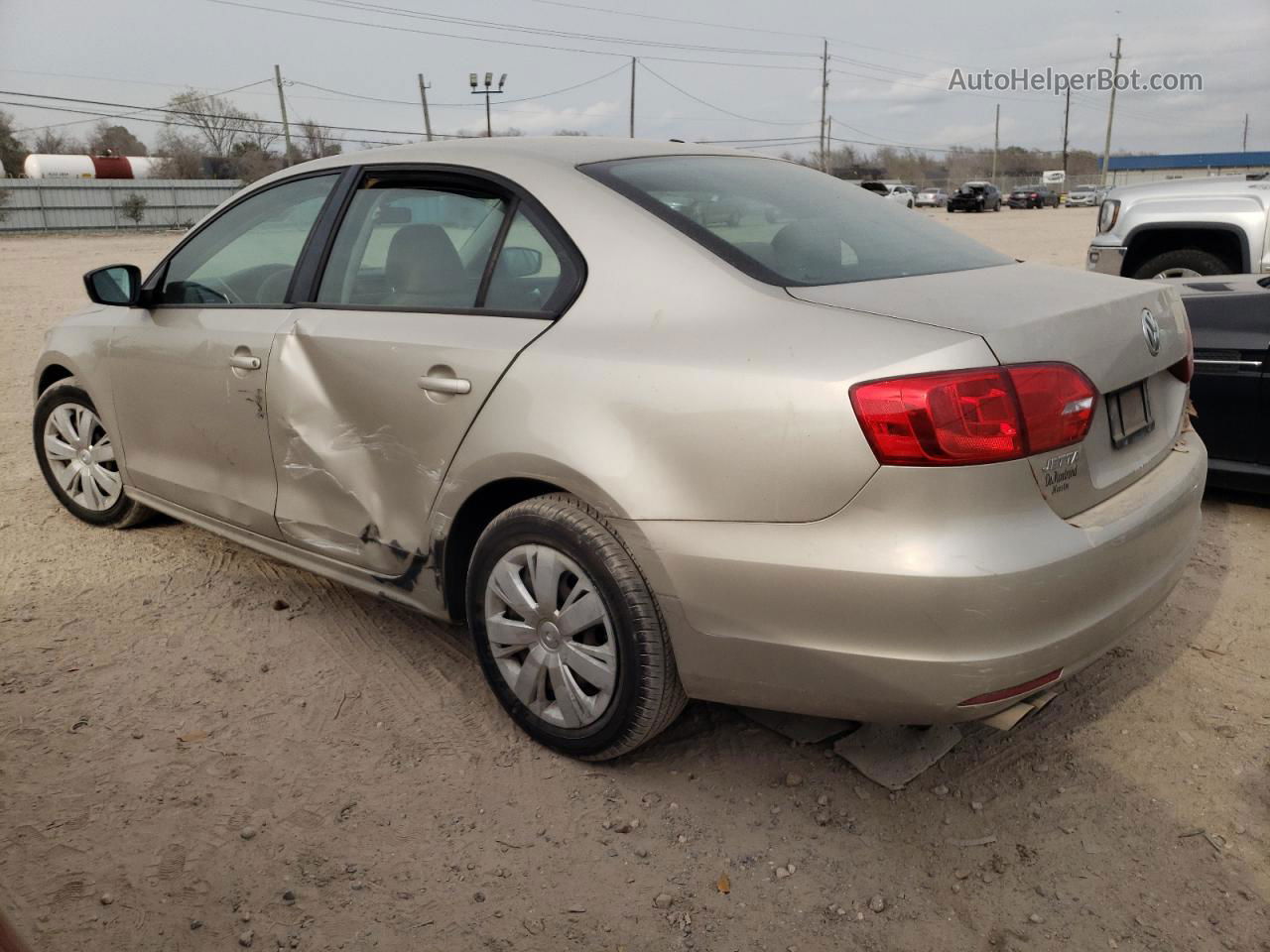 2012 Volkswagen Jetta Base Beige vin: 3VW1K7AJ5CM127131