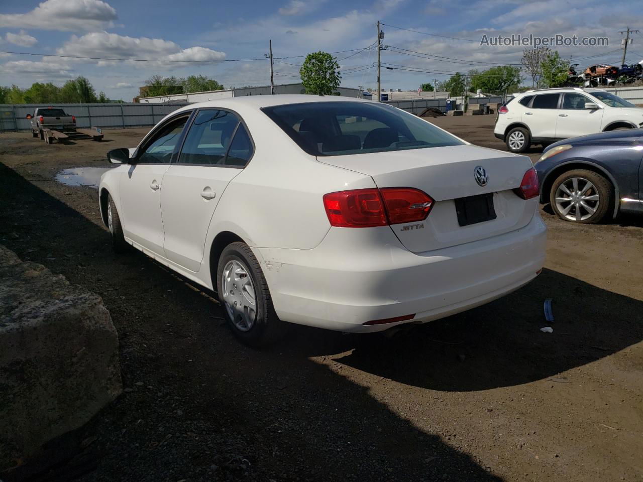 2012 Volkswagen Jetta Base White vin: 3VW1K7AJ5CM316152