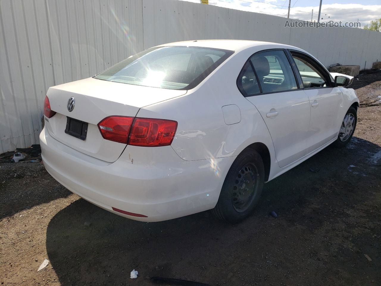 2012 Volkswagen Jetta Base White vin: 3VW1K7AJ5CM316152