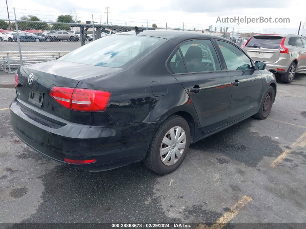 2015 Volkswagen Jetta 2.0l S Black vin: 3VW1K7AJ5FM293248