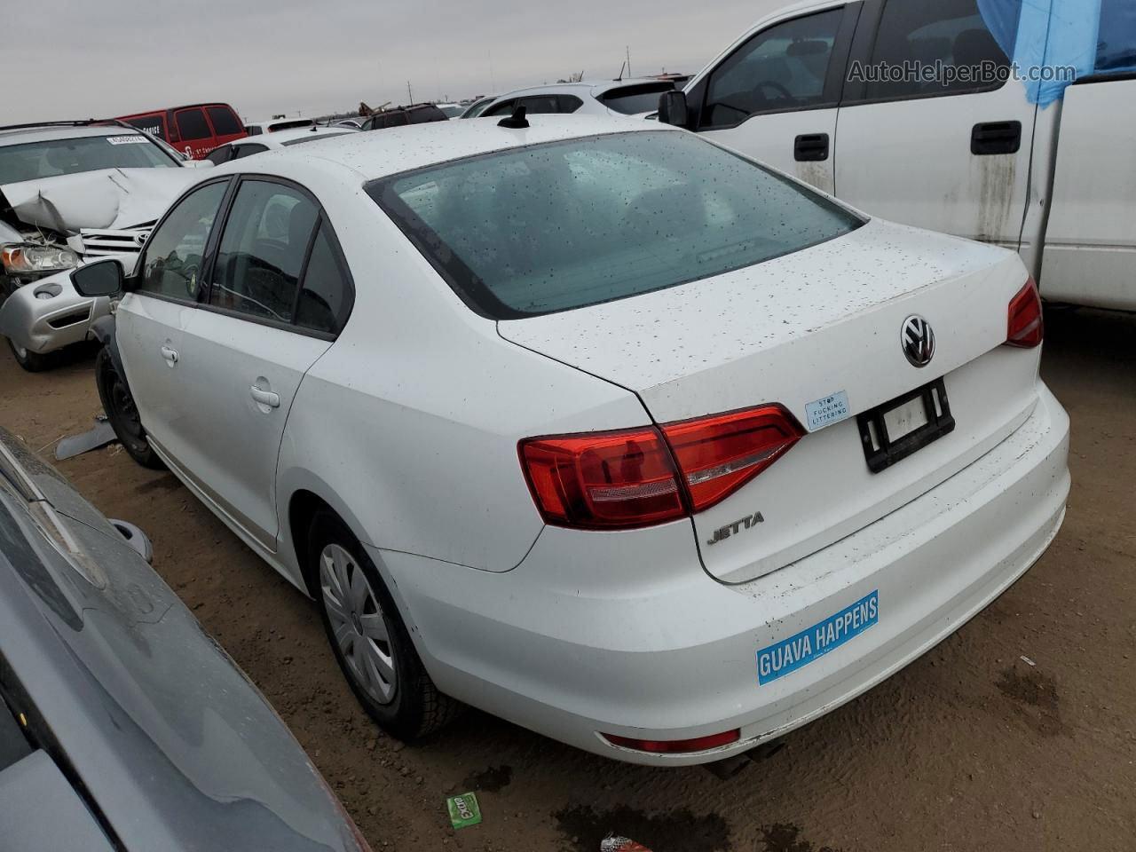 2015 Volkswagen Jetta Base White vin: 3VW1K7AJ5FM309576