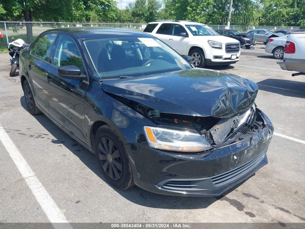 2011 Volkswagen Jetta 2.0l S Black vin: 3VW1K7AJ6BM398407