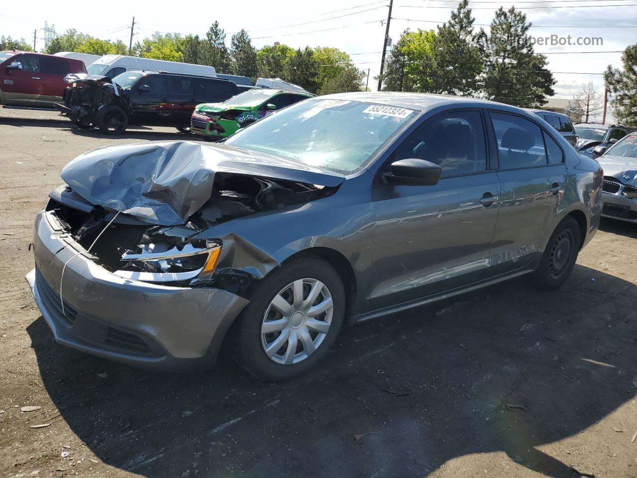 2012 Volkswagen Jetta Base Gray vin: 3VW1K7AJ6CM427437