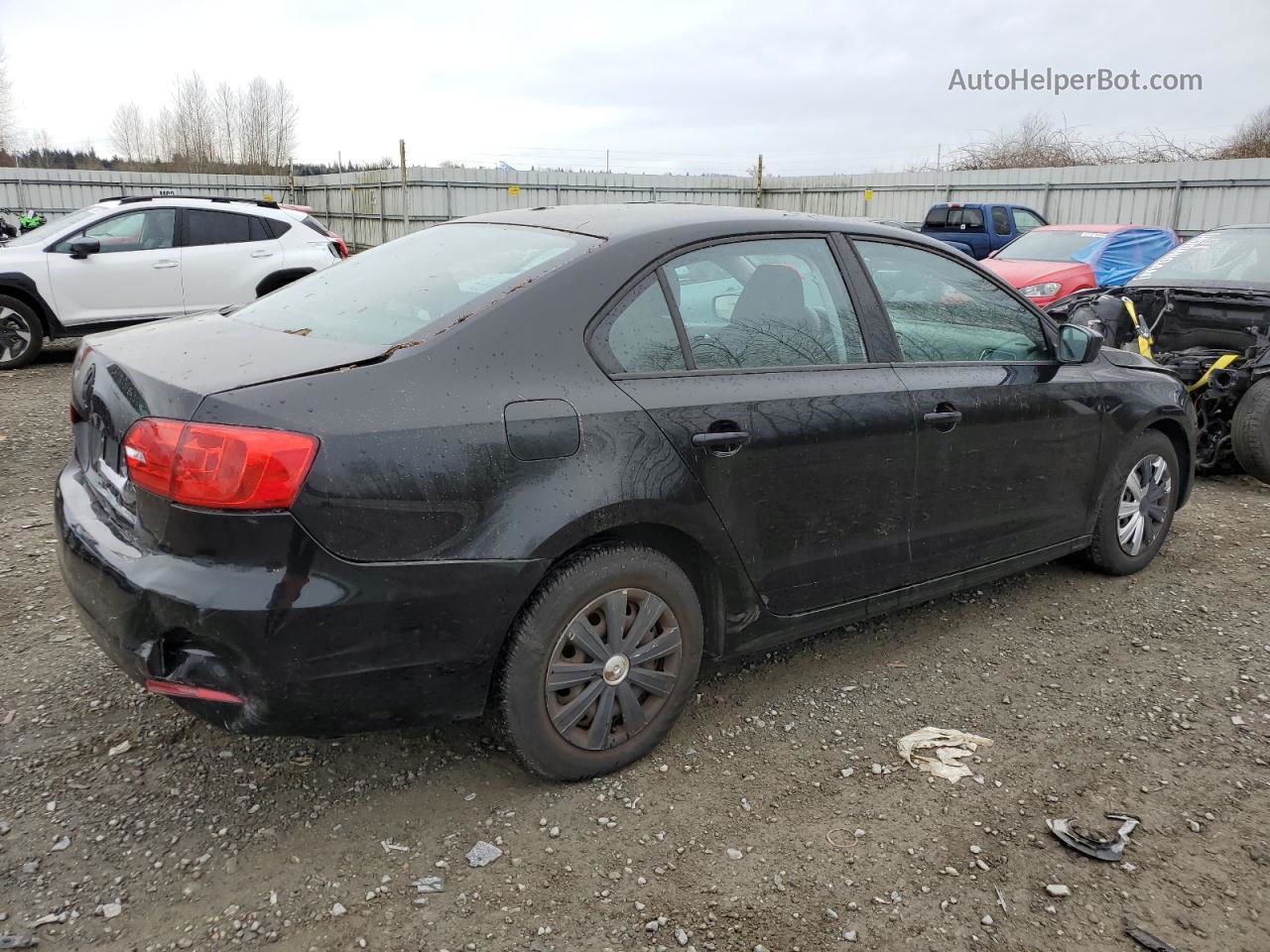 2012 Volkswagen Jetta Base Black vin: 3VW1K7AJ6CM464486