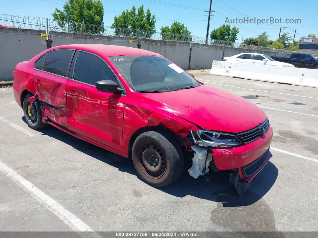 2012 Volkswagen Jetta 2.0l S Red vin: 3VW1K7AJ7CM377647