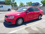 2012 Volkswagen Jetta 2.0l S Red vin: 3VW1K7AJ7CM377647