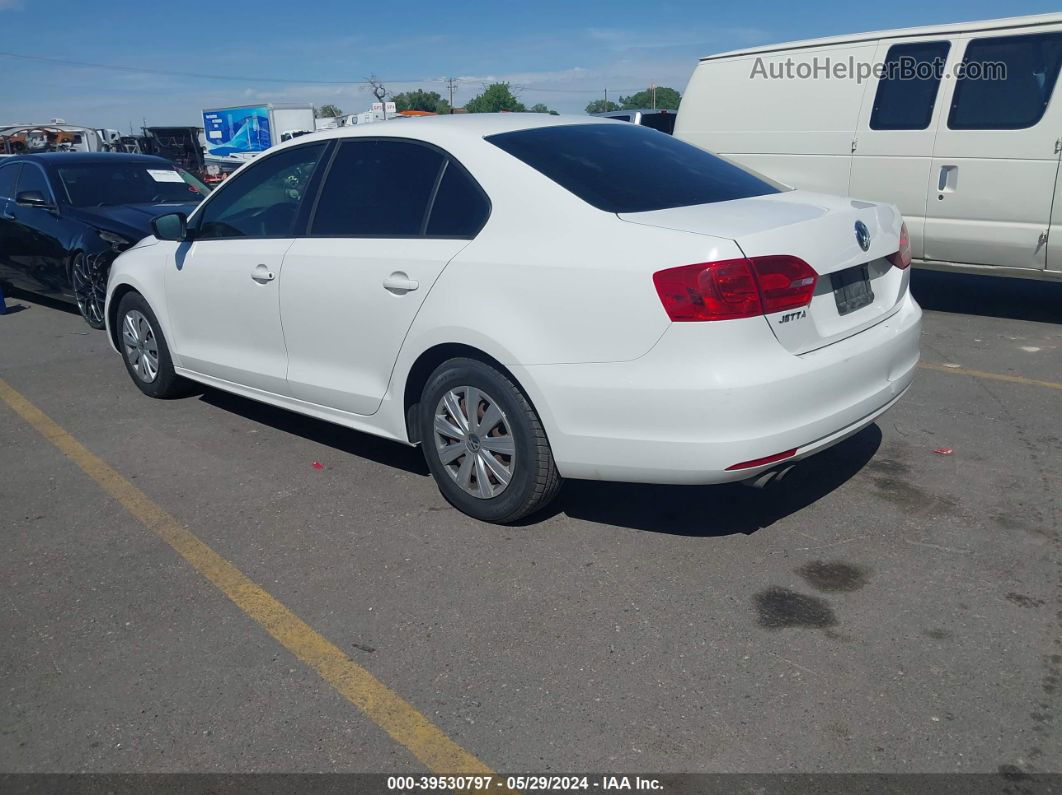 2012 Volkswagen Jetta 2.0l S White vin: 3VW1K7AJ7CM427835