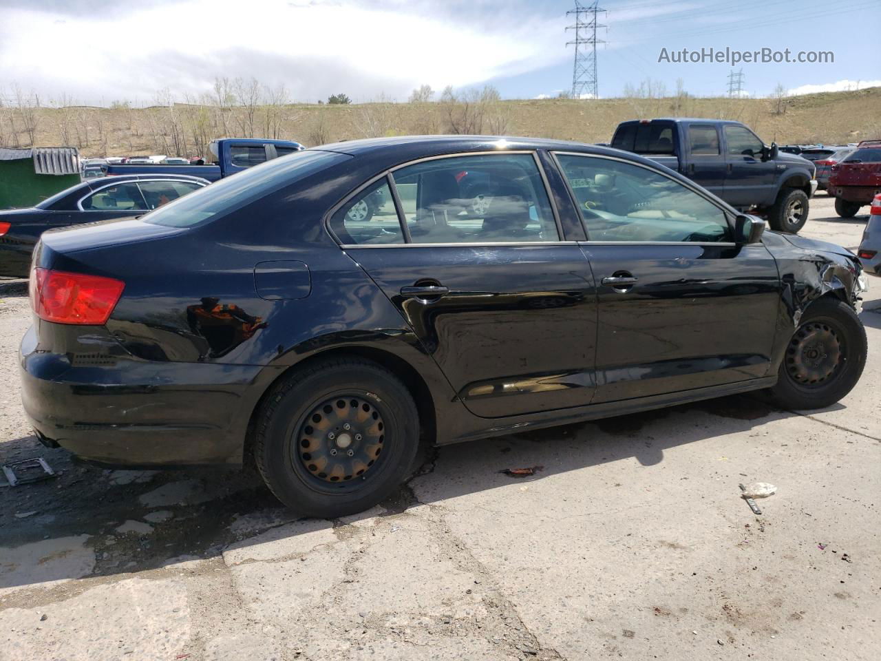 2013 Volkswagen Jetta Base Black vin: 3VW1K7AJ7DM238376