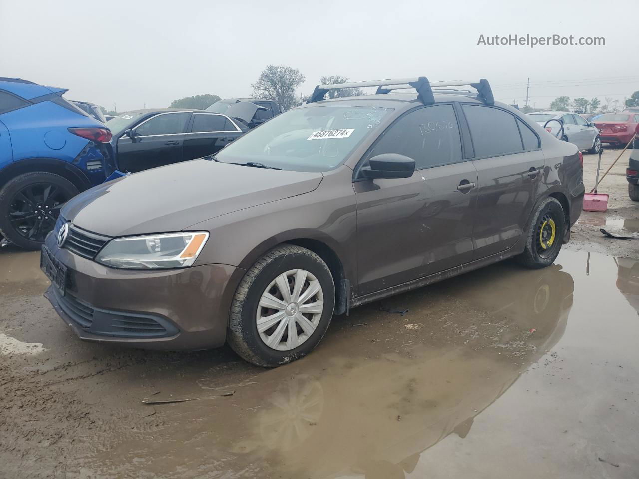 2014 Volkswagen Jetta Base Brown vin: 3VW1K7AJ7EM395472