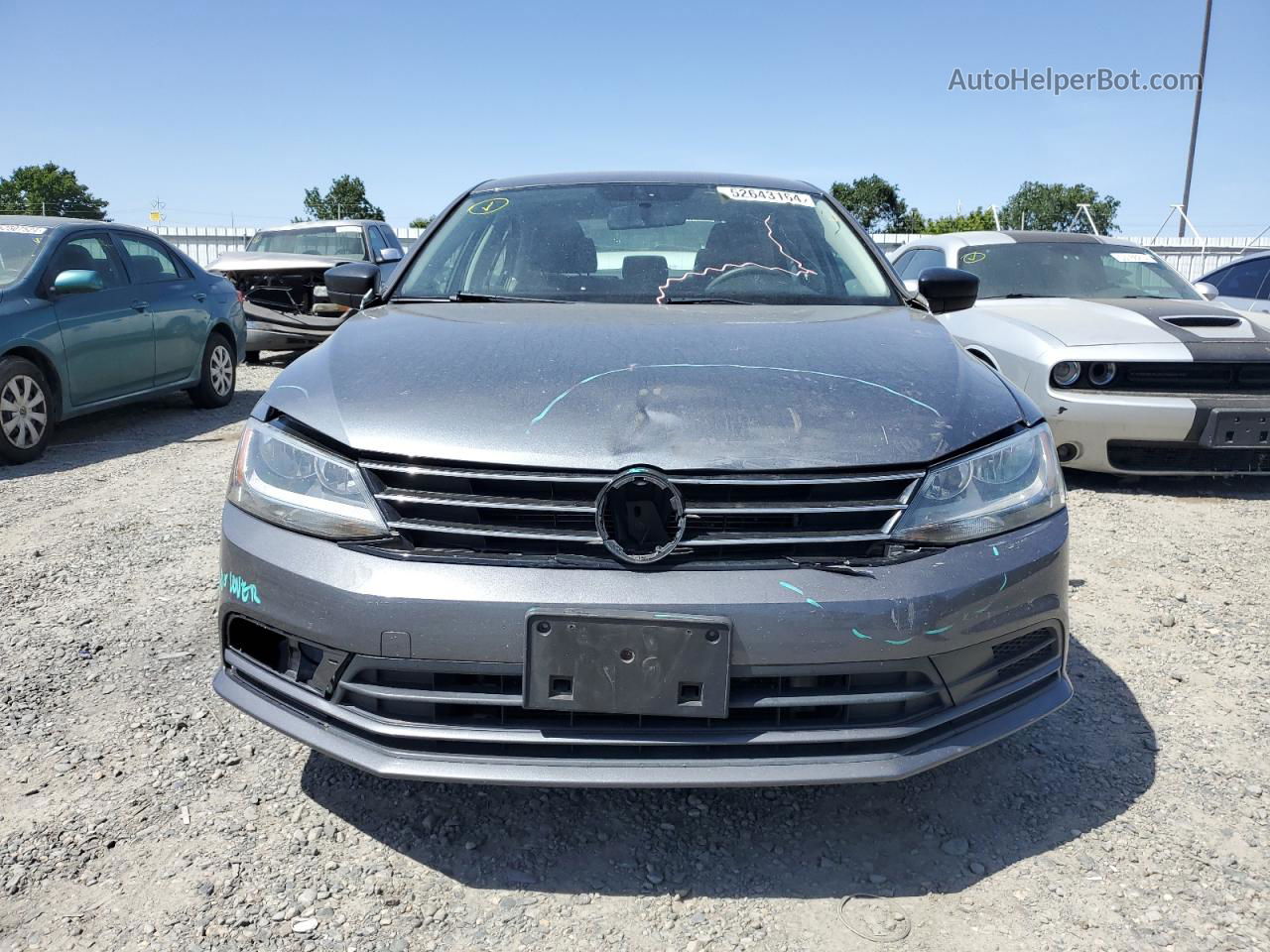 2015 Volkswagen Jetta Base Серый vin: 3VW1K7AJ7FM304329