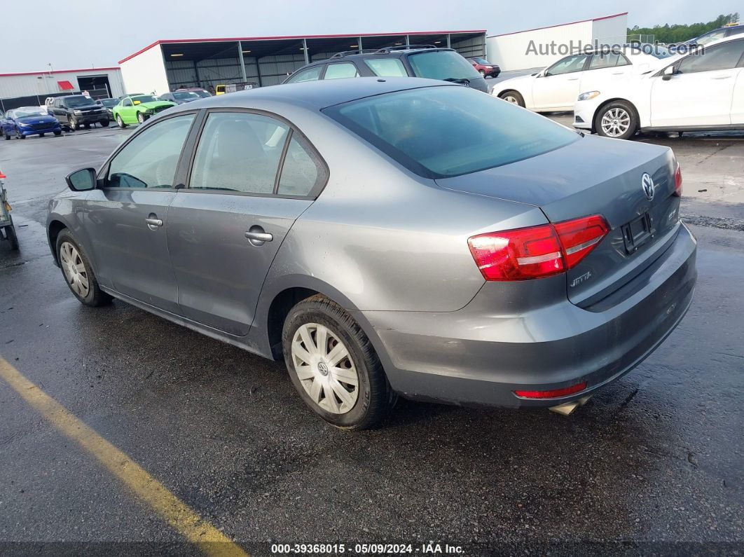 2015 Volkswagen Jetta 2.0l S Gray vin: 3VW1K7AJ7FM306274