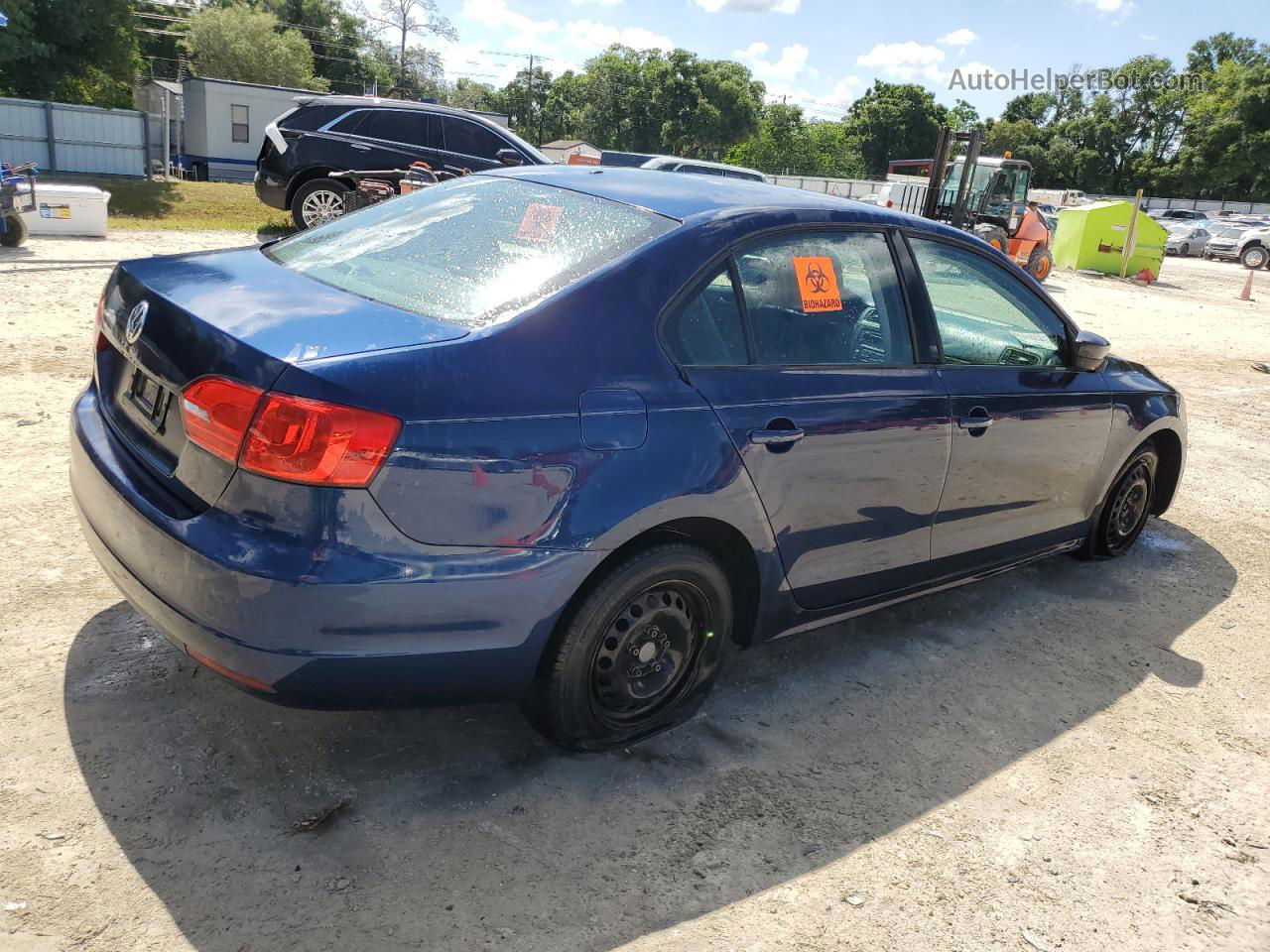 2014 Volkswagen Jetta Base Blue vin: 3VW1K7AJ8EM444775