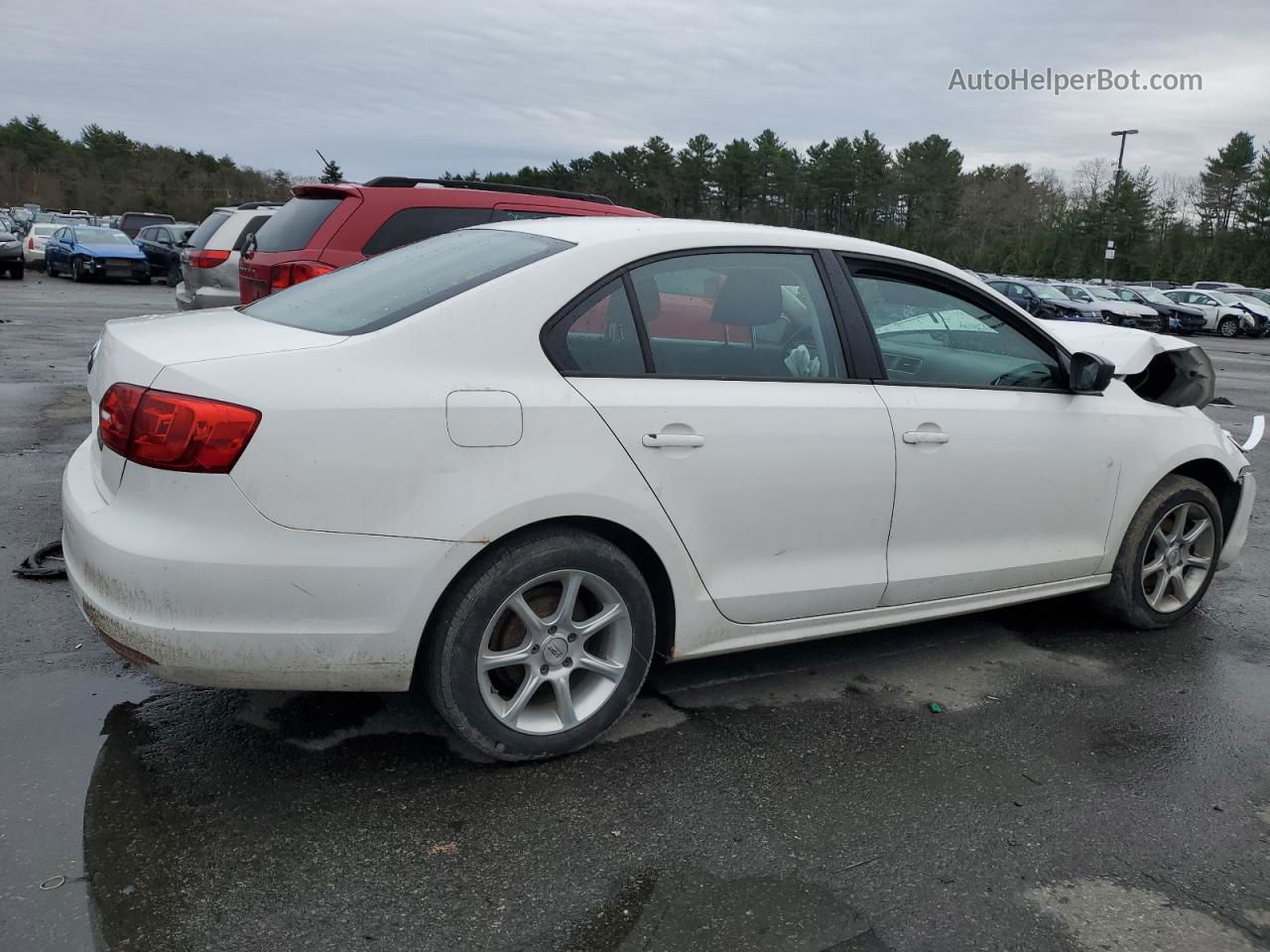 2012 Volkswagen Jetta Base White vin: 3VW1K7AJXCM348188