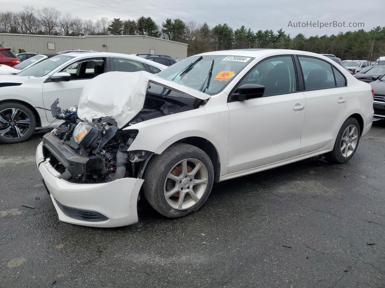 2012 Volkswagen Jetta Base White vin: 3VW1K7AJXCM348188