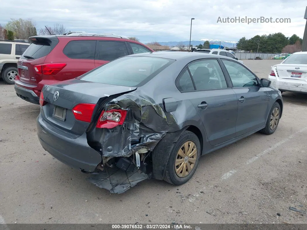 2013 Volkswagen Jetta 2.0l S Gray vin: 3VW1K7AJXDM396176