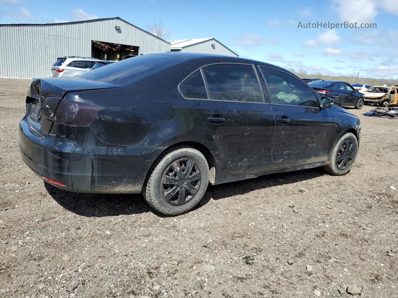 2014 Volkswagen Jetta Base Black vin: 3VW1K7AJXEM355547