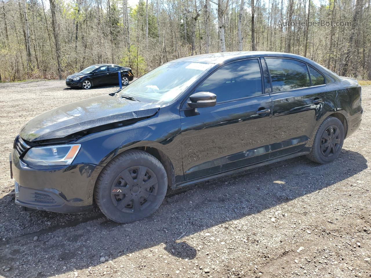 2014 Volkswagen Jetta Base Black vin: 3VW1K7AJXEM355547