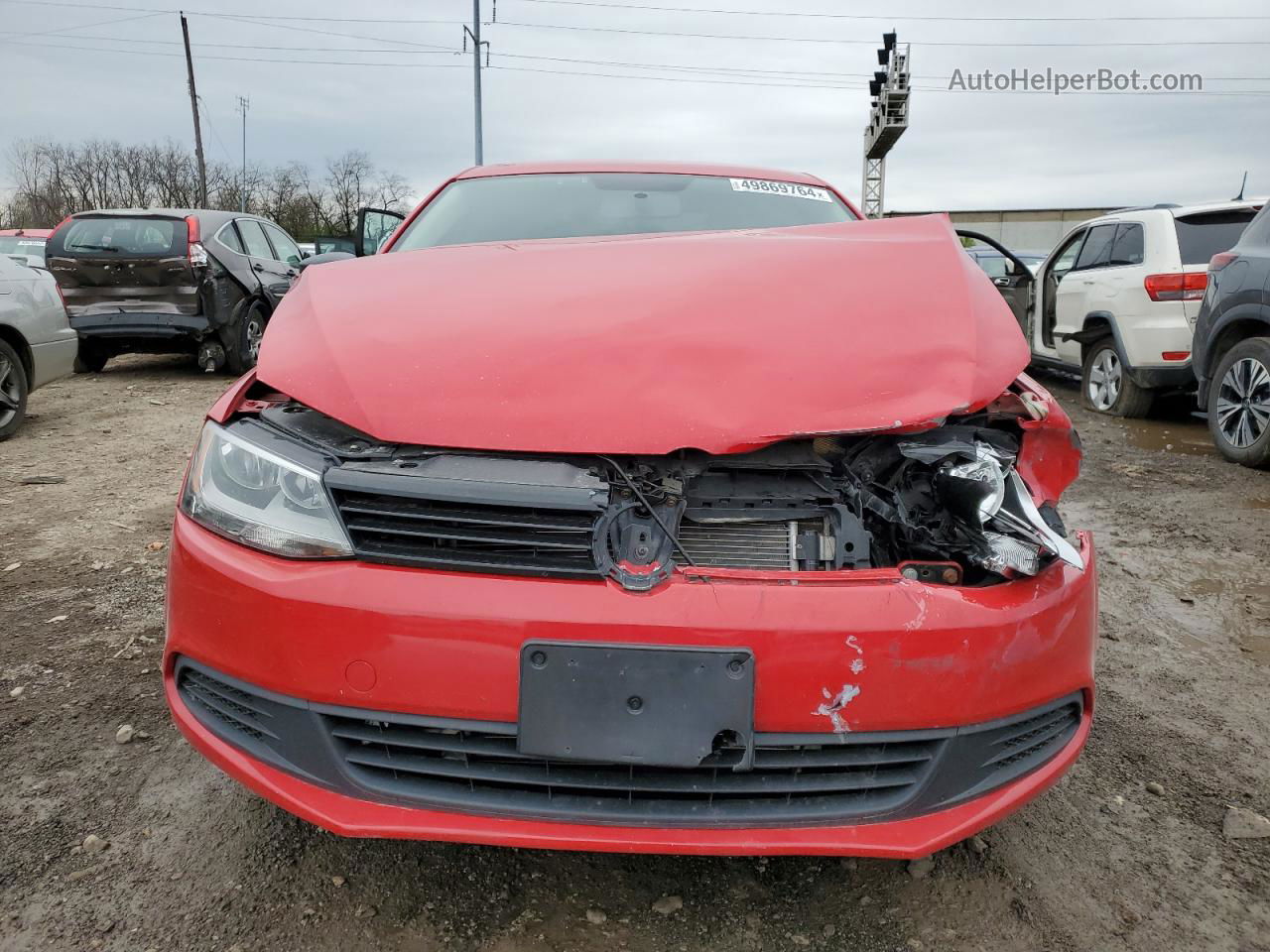 2014 Volkswagen Jetta Base Red vin: 3VW1K7AJXEM414838