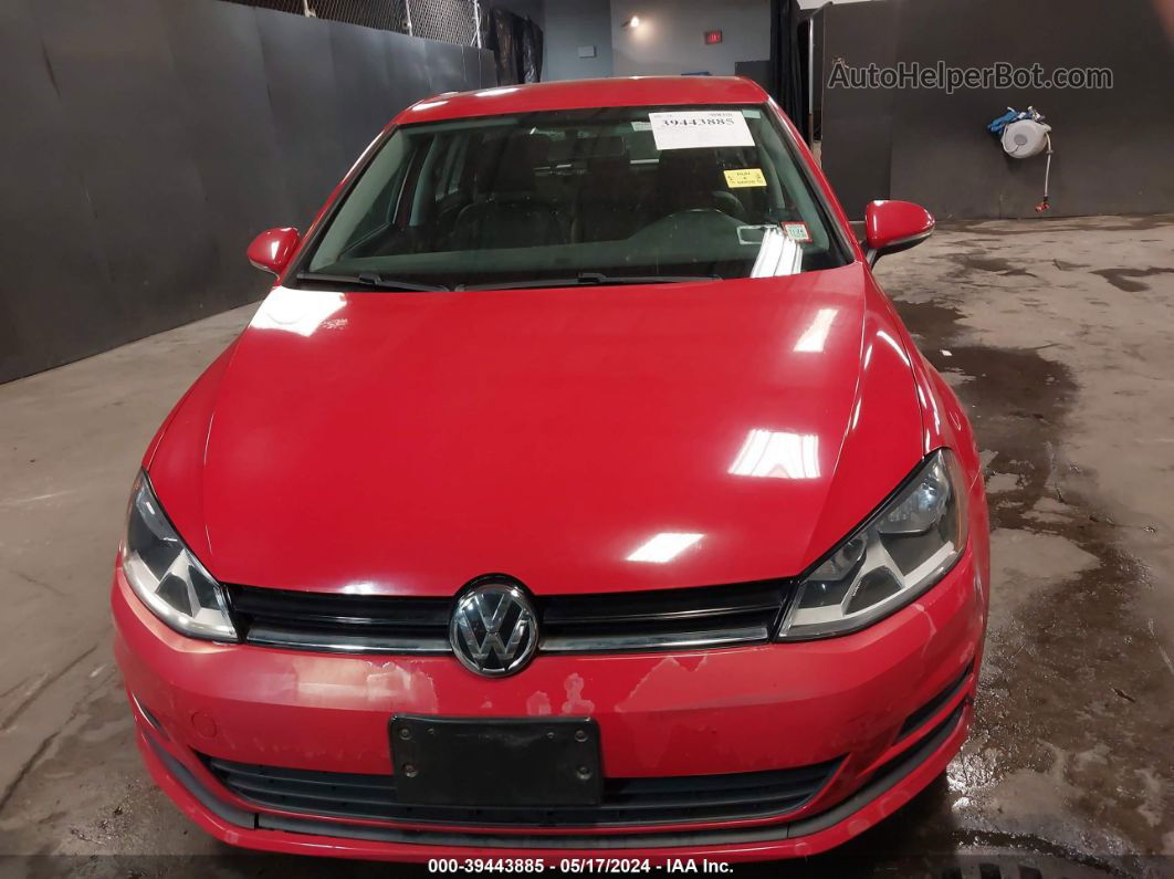 2015 Volkswagen Golf Tsi S 4-door Красный vin: 3VW217AU0FM018825