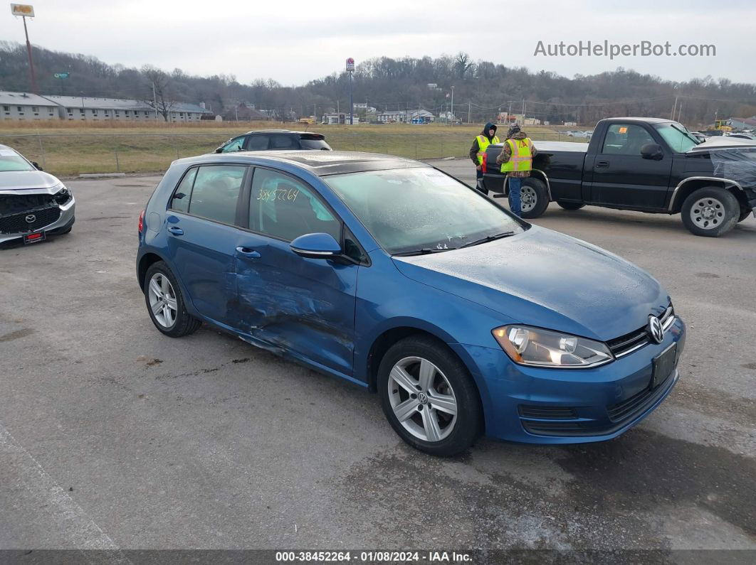 2017 Volkswagen Golf Tsi S 4-door/tsi Se 4-door/tsi Sel 4-door/tsi Wolfsburg Edition 4-door Синий vin: 3VW217AU0HM017015