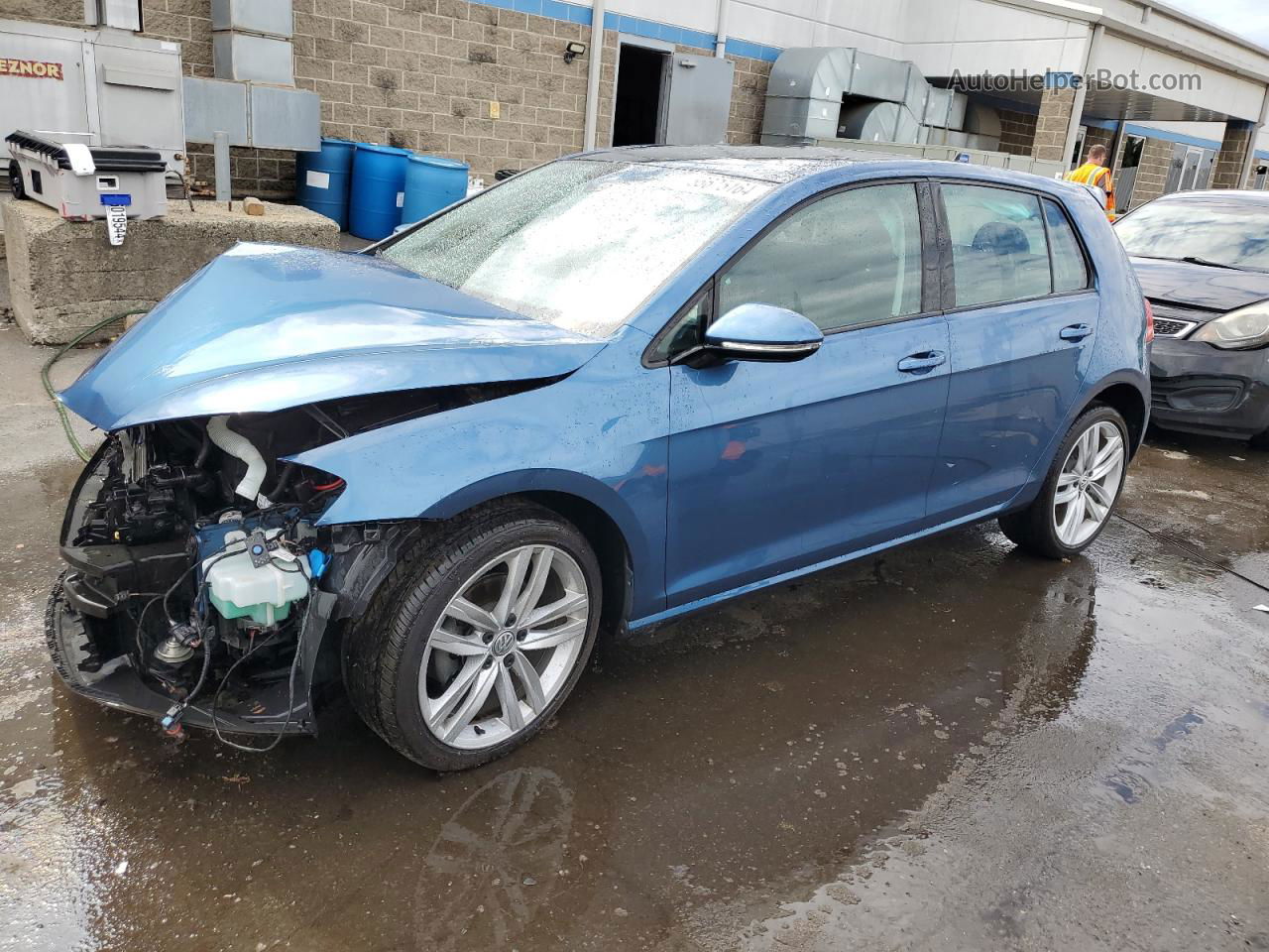 2017 Volkswagen Golf S Синий vin: 3VW217AU0HM037992