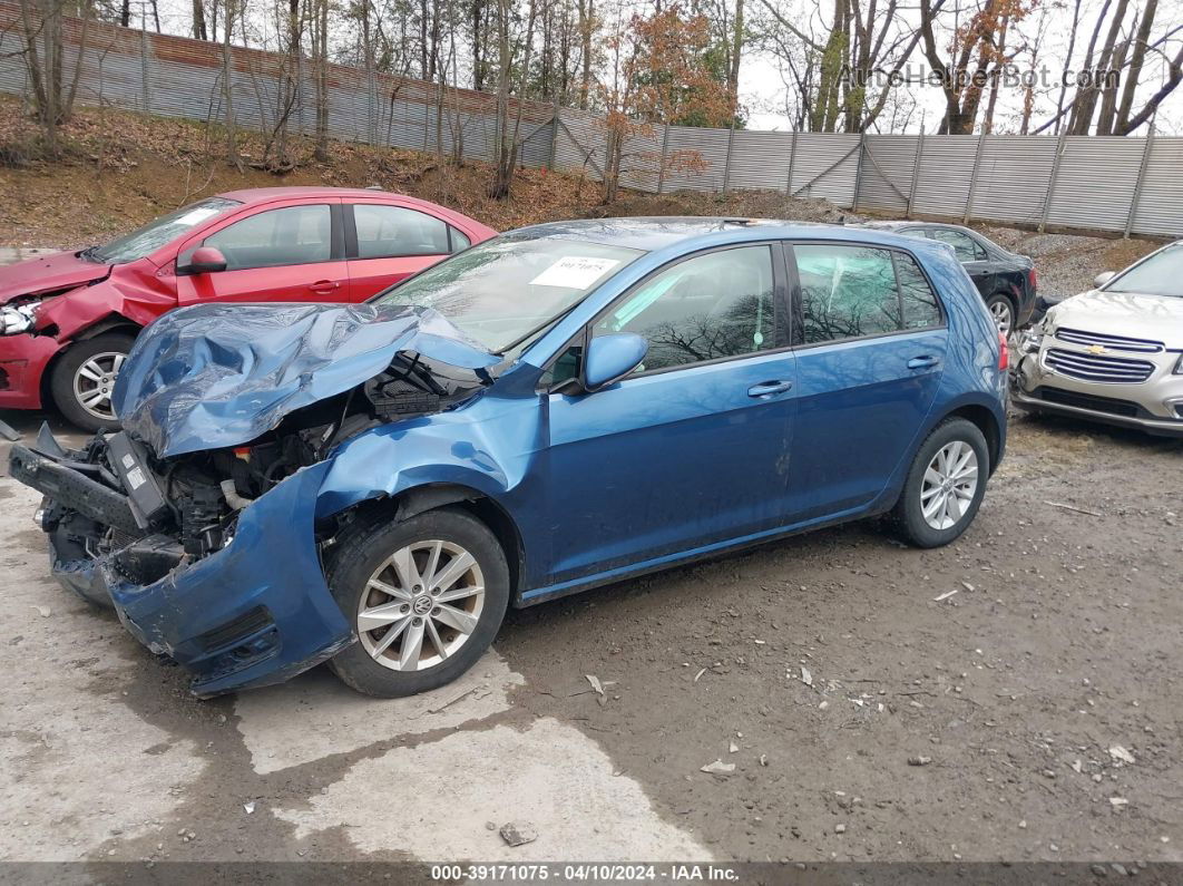 2017 Volkswagen Golf Tsi S 4-door/tsi Se 4-door/tsi Sel 4-door/tsi Wolfsburg Edition 4-door Синий vin: 3VW217AU0HM045624