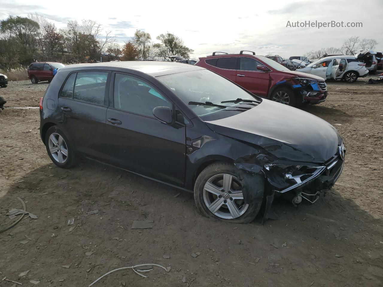 2017 Volkswagen Golf S Черный vin: 3VW217AU0HM059619